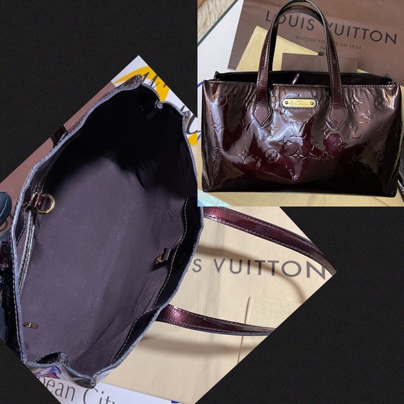 Louis Vuitton Wilshire PM Rouge Fauvist & Vernis Amarante Sarah Wallet Set - Picture 9 of 17